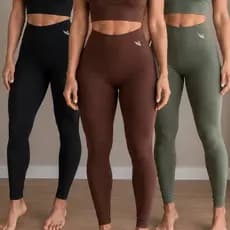 Kit 3 Calça Legging Feminina Poliamida Academia Zero Transparência