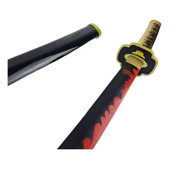 O-Katana Demon Slayer Tsugikuni Yoriich Haste Bambu Ornamento Decorativo Brinquedo Cosplay Coleção