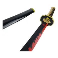 O-Katana Demon Slayer Tsugikuni Yoriich Haste Bambu Ornamento Decorativo Brinquedo Cosplay Coleção