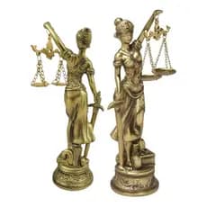 Estátua Deusa Dama Da Justiça Thêmis Direito Pequena Gold