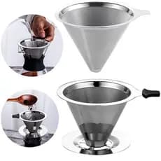 Filtro Coador De Café Chá Aço Inox Pour Over - Não Precisa De Filtro Reutilizável Sem Uso Papel De Alta Qualidade Atóxic