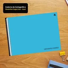 Caderno de Cartografia e Desenho Capa Lisa - Vermelho, Azul
