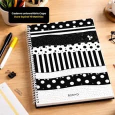 Caderno universitário Capa Dura Espiral 15 Matérias Escolar
