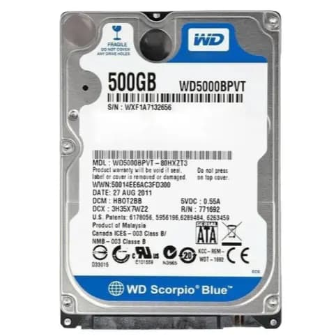 HD 500GB 2.5" WESTERN DIGITAL WD5000BPVT