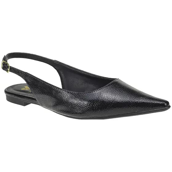 Sapatilha Slingcack com Traseiro de Fivela Verniz Texturizado Moda 4130
