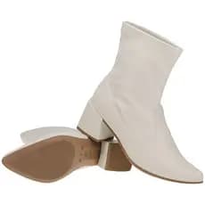 Bota Feminina Cano Curto com Stretch Salto Grosso e Bico Fino Moda Fashion 067