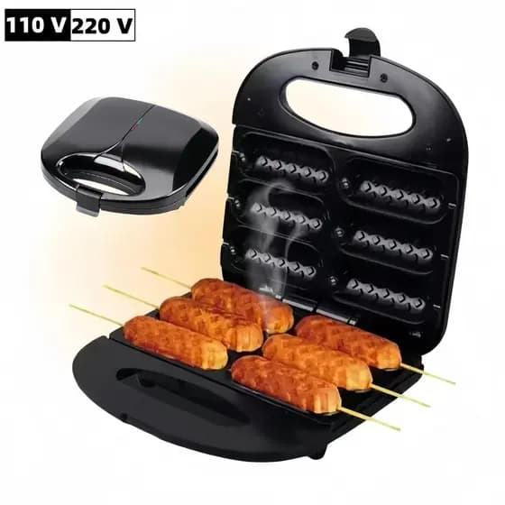 110V 220V Máquina de Crepe Crepeira Elétrica Antiaderente Hot Dog Queijo Coalho Espetinho No Palito