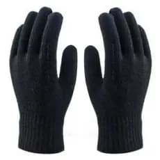 Kit 12 Pares Luva Cotton Black Tricotada 4 Fios Preta Volk