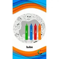 Espelho Atividades Hora Do Banho Colorir + Giz Cera Bebê Risque e Apague Buba