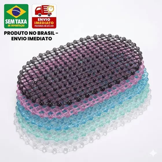 KIT Tapete Banheiro Antiderrapante com Ventosas Chuveiro Silicone 66cm Conforto e Proteção