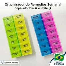 KIT Porta Comprimido 14 Dias Caixinha De Remédios Manhã E Noite