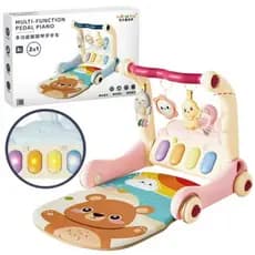 Tapete de Atividades 2 EM 1 Musicais Com Piano Interativo Móbiles e Andador Para Bebê - Menina Menino