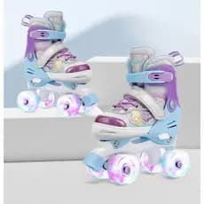 Patins Infantil 4 Rodas Borboleta Com LUZ De LED Top Patins Com Kit Proteção e Sem Kit Proteção Menina Menino Promoção