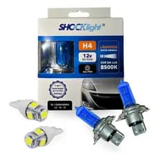 Par de Lampada H4 Super Branca para Farol + Par de Lâmpada Pingão T10 Super Branca ENVIO IMEDIATO