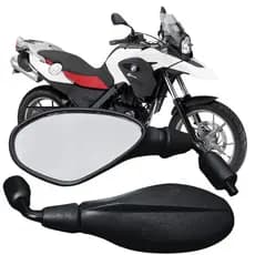 Par de Retrovisor Bmw F800 Haste Curta ou Longa Rebaixada 90° Lente Convexa Honda ENVIO IMEDIATO