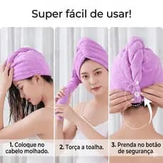 Toalha De Cabelo Banho Touca Grossa Mágica para Secar Cabelo de Microfibra Grossa Touca Pós Banho Banheiro
