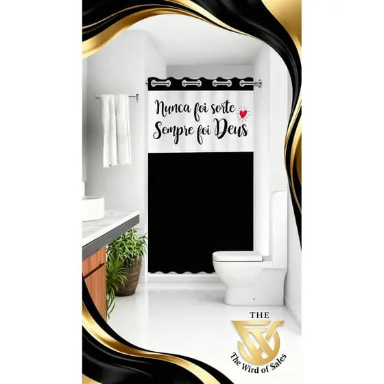 Cortina Box em PVC Para Banheiro Anti Mofo Com Ganchos Varias Cores + Suporte de cortina