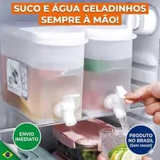 Suqueira Plástica Com Tampa Para Geladeira com Torneira 3 L Agua/Suco/Chá