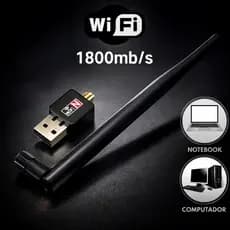 Adaptador WiFi USB 1200Mbps Antena Wireless para PC e Notebook