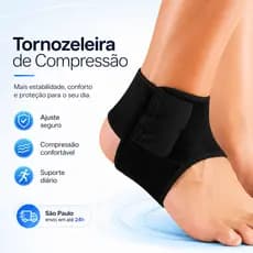 Tornozeleira Esportiva Ajustável Alta Compressão Proteção Articulação Tornozelo Anti Lesão Confortável