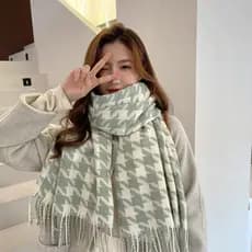 Cachecol Outono Inverno Feminino/Masculino/Unissex, Lenço, Xale, Pashmina, Echarpe Estampa Em Xadrez