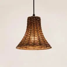 Pendente Artesanal Trançado Marrom Lustre Decorativo Para Cozinha Sala Jantar Gourmet