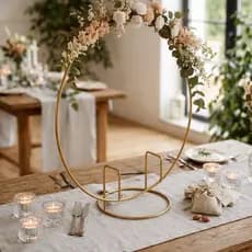 Mini arco Oval Dourado Para Decoração De Festas Mesa Posta Enfeites e Arranjos