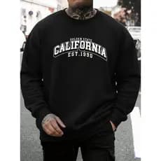 Moletom Careca Estiloso Estampado Impressão California College, Moletom Legal Para Homens, Moletom Casual Masculino