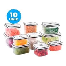 Conjunto 10 Potes Electrolux Herméticos Freezer E Microondas