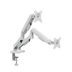Suporte de Mesa Bluecase Ergo Flexy, Articulado, Com Pistão, Para 2 Monitores 12 Até 32 Pol, Branco