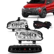 Kit Farol de Milha Strada 2020 a 2022 Lente Acrílico Endurance Botão Original Suits - STS132FT