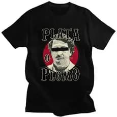 Camiseta Unissex Estampa Pablo Escobar De Algodão T-shirt Confortável Gola Redonda Simples envio 24hrs