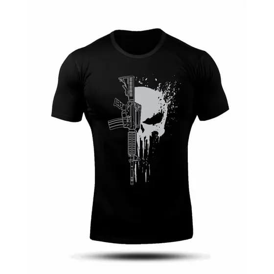Camiseta Militar  Algodão Manga Curta  Justiceiro De Qualidade Promoção 100% algodão