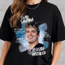Camiseta Exclusiva Luan Santana Unissex Registro Histórico Luan 100% Algodão