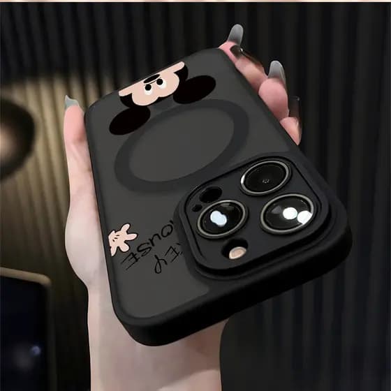 Capinha capa Magsafe Magnéticaproteção da câmera à prova de choque Ini dia Mickey Mouse para IPHONE12 13 14 15 Pro Max
