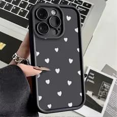 Capinha Capa de silicone Anti-impacto Coração para Motorola Moto E13 G04 G14 G22 G34 G53 G54 G84
