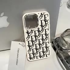 Capa Fashion LOGO TPU macia com detalhe cromado anti-impacto Para iPhone 13 11 15 14 12 16 17 PRO MAX AIR X XR XS MAX 14