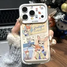 Zootopia Capinha Capa Para IPHONE 13 11 15 14 12 16 17 PRO MAX AIR X XR XS MAX 7 8 PLUS TPU anti-impacto