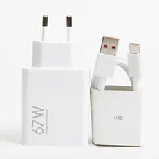 Carregador Rápido 67W Fonte e Cabo Tipo C 6A Carga Ultra Rápida Compatível Com Xiaomi