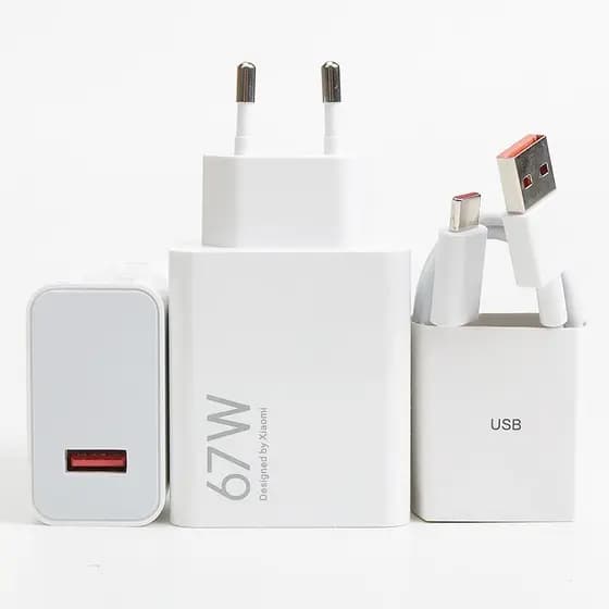 Carregador Rápido 67W Compatível Com Xiaomi Poco Redmi Fonte e Cabo Tipo C 6A 1M