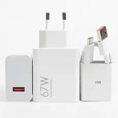Carregador Rápido 67W Compatível Com Xiaomi Poco Redmi Fonte e Cabo Tipo C 6A 1M