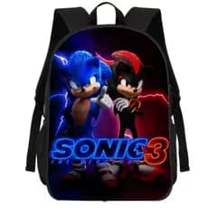 Mochila Escolar Lancheira Estojo Personagem Azul Rápido Game