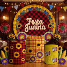 Capas Para Painel Redondo Trio Cilindros Festa Junina São João