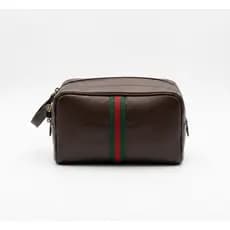 Necessaire Organizadora Bolsa de Mão em Couro Sintético Espaçosa Ideal para Viagem e Uso Diário