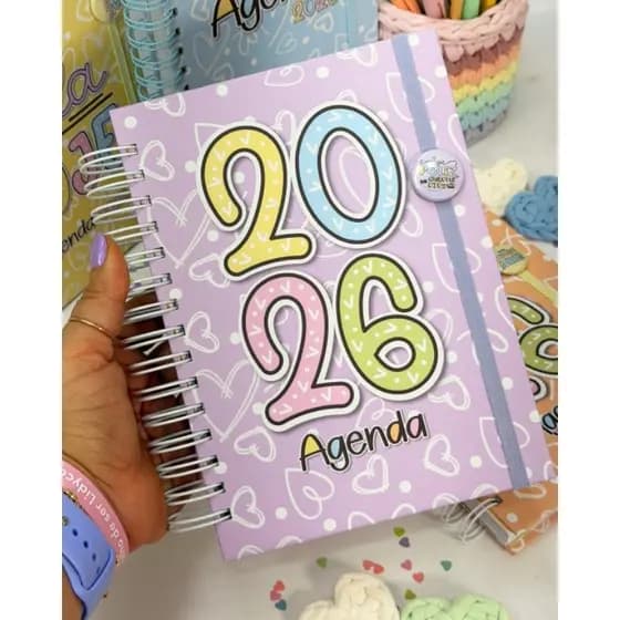 Agenda 2026 Diária Planner Completo com Adesivos | Papelaria Criativa Feminina e Organização