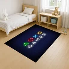 Tapete Retangular 100x140 Antiderrapante Gamer Jogos Tapete Infantil Criança Família Quarto Sala Decoração Divertido