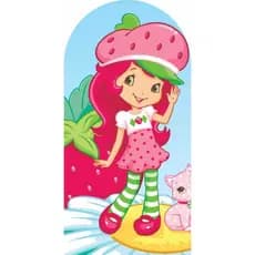 Capa Painel de Festa Romano Grande 2,0x1,0 Tecido Sublimado Mini 50x30 Morango Menina Aniversário Desenho Rosa