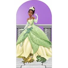 Capa Painel de Festa Romano Grande 2,0x1,0 Princesa Prin Verde Castelo Aniversário Menina Sapo