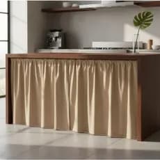 Cortina de Pia Cozinha Modelo Tradicional Lisa de 1,50m x 0,80cm em Oxford