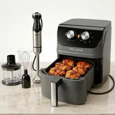 KIT AIR FRYER 4,5L ANALÓGICA E MIXER INOX COMPLETO